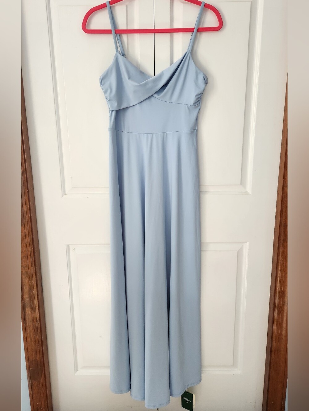 HALARA Light Blue Spaghetti Strap Sleep Semi Formal Dress